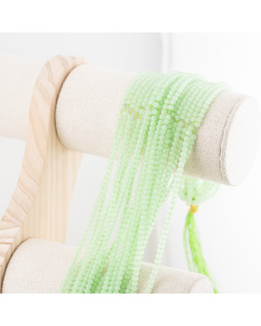 Perline Di Cristalli Rondelle Sfaccettate 3,5x2,5mm 10 FILI Su Filo Di Cotone Pronti all'uso Verde Militare Trasparente-RONDELLE 3,5x2,5mm | Worldofjewel.com