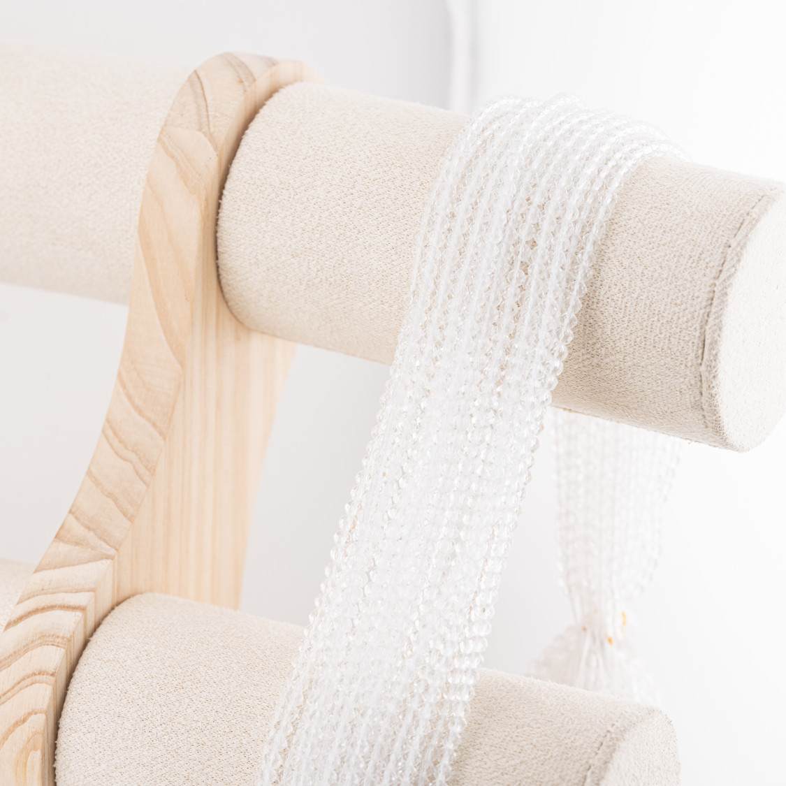 Perline Di Cristalli Rondelle Sfaccettate 3,5x2,5mm 10 FILI Su Filo Di Cotone Pronti all'uso Bianco Trasparente-RONDELLE 3,5x2,5mm | Worldofjewel.com