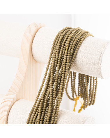 Perline Di Cristalli Rondelle Sfaccettate 3,5x2,5mm 10 FILI Su Filo Di Cotone Pronti all'uso Verde Oliva-RONDELLE 3,5x2,5mm | Worldofjewel.com