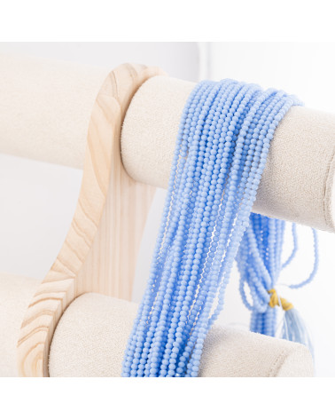 Perline Di Cristalli Rondelle Sfaccettate 3,5x2,5mm 10 FILI Su Filo Di Cotone Pronti all'uso Ciano-RONDELLE 3,5x2,5mm | Worldofjewel.com