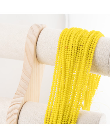 Perline Di Cristalli Rondelle Sfaccettate 3,5x2,5mm 10 FILI Su Filo Di Cotone Pronti all'uso Giallo Limone-RONDELLE 3,5x2,5mm | Worldofjewel.com