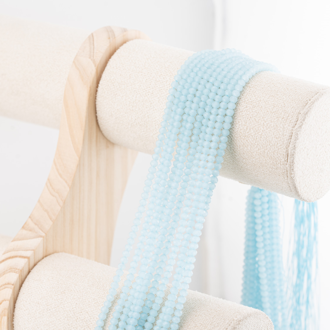 Perline Di Cristalli Rondelle Sfaccettate 3,5x2,5mm 10 FILI Su Filo Di Cotone Pronti all'uso Azzurro Ghiaccio-RONDELLE 3,5x2,5mm | Worldofjewel.com