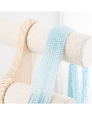 Perline Di Cristalli Rondelle Sfaccettate 3,5x2,5mm 10 FILI Su Filo Di Cotone Pronti all'uso Azzurro Ghiaccio-RONDELLE 3,5x2,5mm | Worldofjewel.com