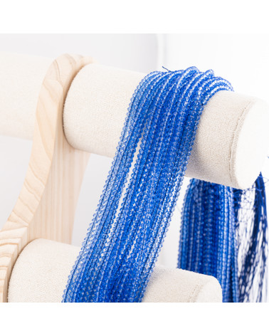 Perline Di Cristalli Rondelle Sfaccettate 3,5x2,5mm 10 FILI Su Filo Di Cotone Pronti all'uso Blu Trasparente-RONDELLE 3,5x2,5mm | Worldofjewel.com
