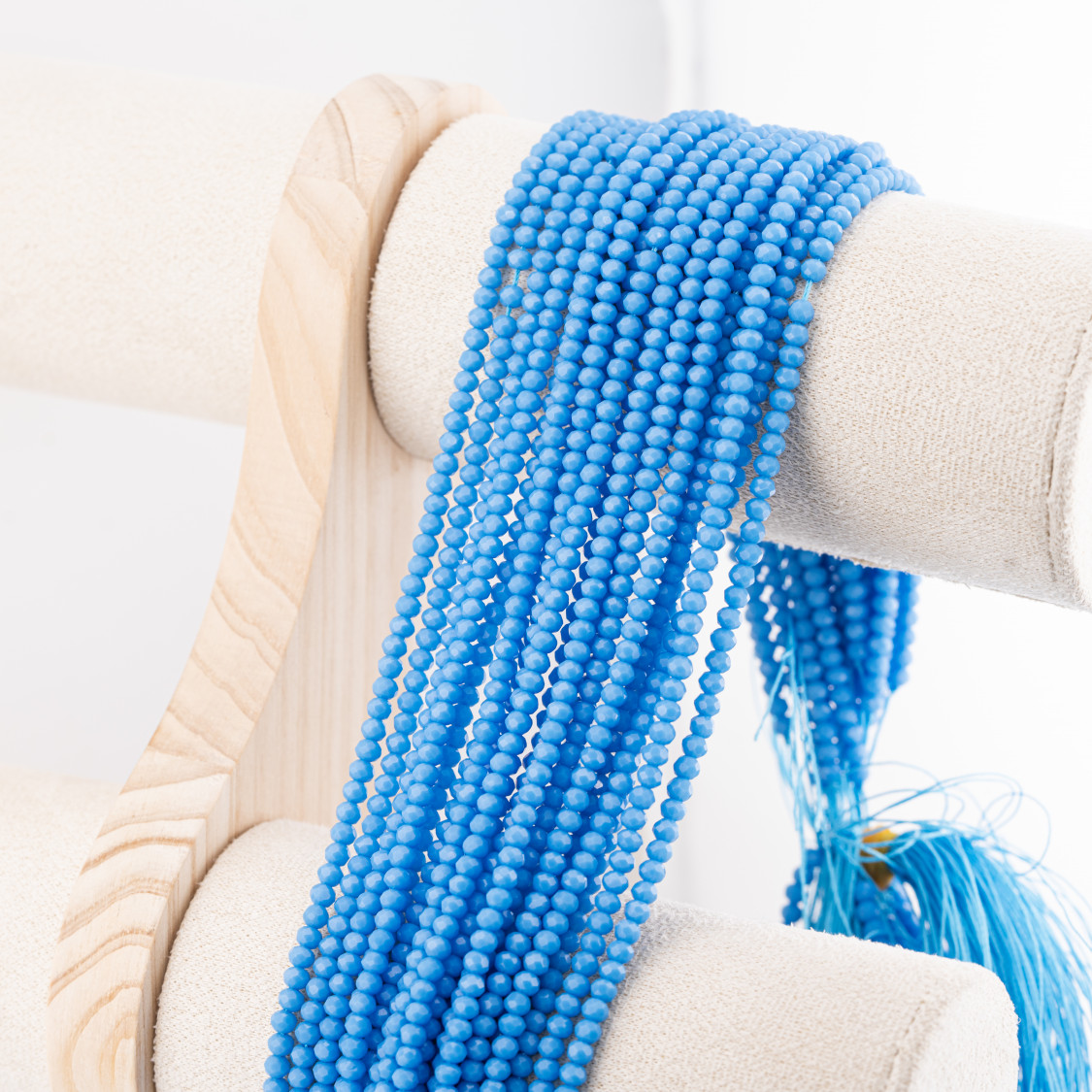 Perline Di Cristalli Rondelle Sfaccettate 3,5x2,5mm 10 FILI Su Filo Di Cotone Pronti all'uso Celeste-RONDELLE 3,5x2,5mm | Worldofjewel.com