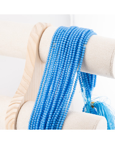 Perline Di Cristalli Rondelle Sfaccettate 3,5x2,5mm 10 FILI Su Filo Di Cotone Pronti all'uso Celeste-RONDELLE 3,5x2,5mm | Worldofjewel.com