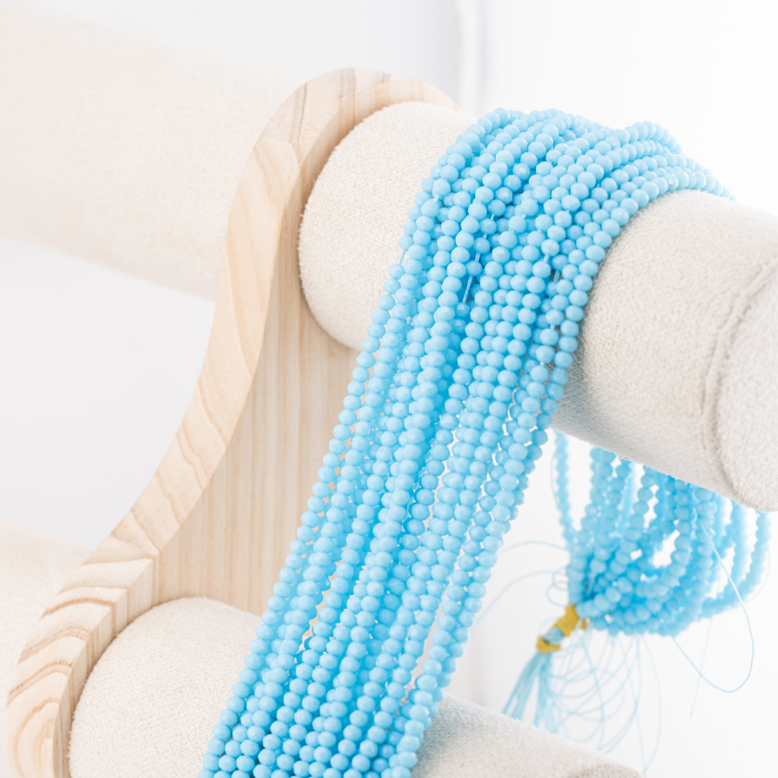 Perline Di Cristalli Rondelle Sfaccettate 3,5x2,5mm 10 FILI Su Filo Di Cotone Pronti all'uso Azzurro-RONDELLE 3,5x2,5mm | Worldofjewel.com