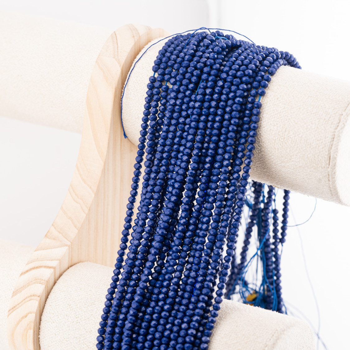 Perline Di Cristalli Rondelle Sfaccettate 3,5x2,5mm 10 FILI Su Filo Di Cotone Pronti all'uso Blu Notte-RONDELLE 3,5x2,5mm | Worldofjewel.com