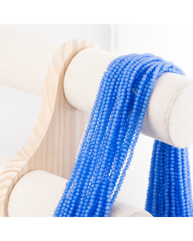 Perline Di Cristalli Rondelle Sfaccettate 3,5x2,5mm 10 FILI Su Filo Di Cotone Pronti all'uso Celeste Ghiaccio-RONDELLE 3,5x2,5mm | Worldofjewel.com