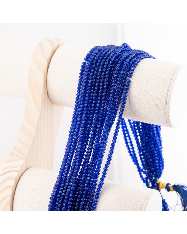 Perline Di Cristalli Rondelle Sfaccettate 3,5x2,5mm 10 FILI Su Filo Di Cotone Pronti all'uso Blu Notte Trasparente-RONDELLE 3,5x2,5mm | Worldofjewel.com