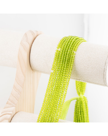 Perline Di Cristalli Rondelle Sfaccettate 3,5x2,5mm 10 FILI Su Filo Di Cotone Pronti all'uso Verde Fluo Trasparente-RONDELLE 3,5x2,5mm | Worldofjewel.com