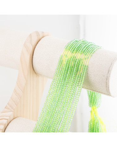 Perline Di Cristalli Rondelle Sfaccettate 3,5x2,5mm 10 FILI Su Filo Di Cotone Pronti all'uso Verde Lime Trasparente-RONDELLE 3,5x2,5mm | Worldofjewel.com