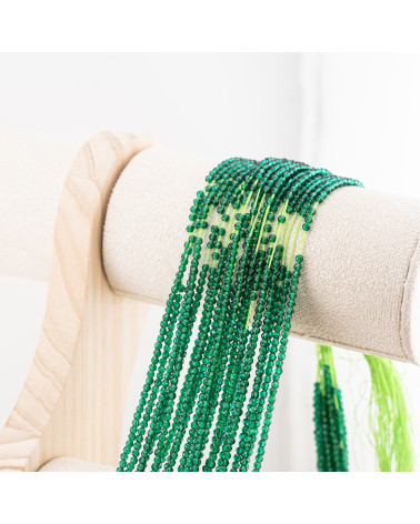 Perline Di Cristalli Rondelle Sfaccettate 3,5x2,5mm 10 FILI Su Filo Di Cotone Pronti all'uso Verde Foresta Trasparente-RONDELLE 3,5x2,5mm | Worldofjewel.com