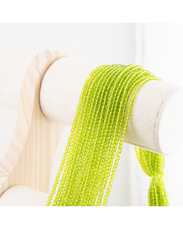 Perline Di Cristalli Rondelle Sfaccettate 3x2mm 10 FILI Su Filo Di Cotone Pronti all'uso Verde Lime Trasparente-RONDELLE 3x2mm | Worldofjewel.com