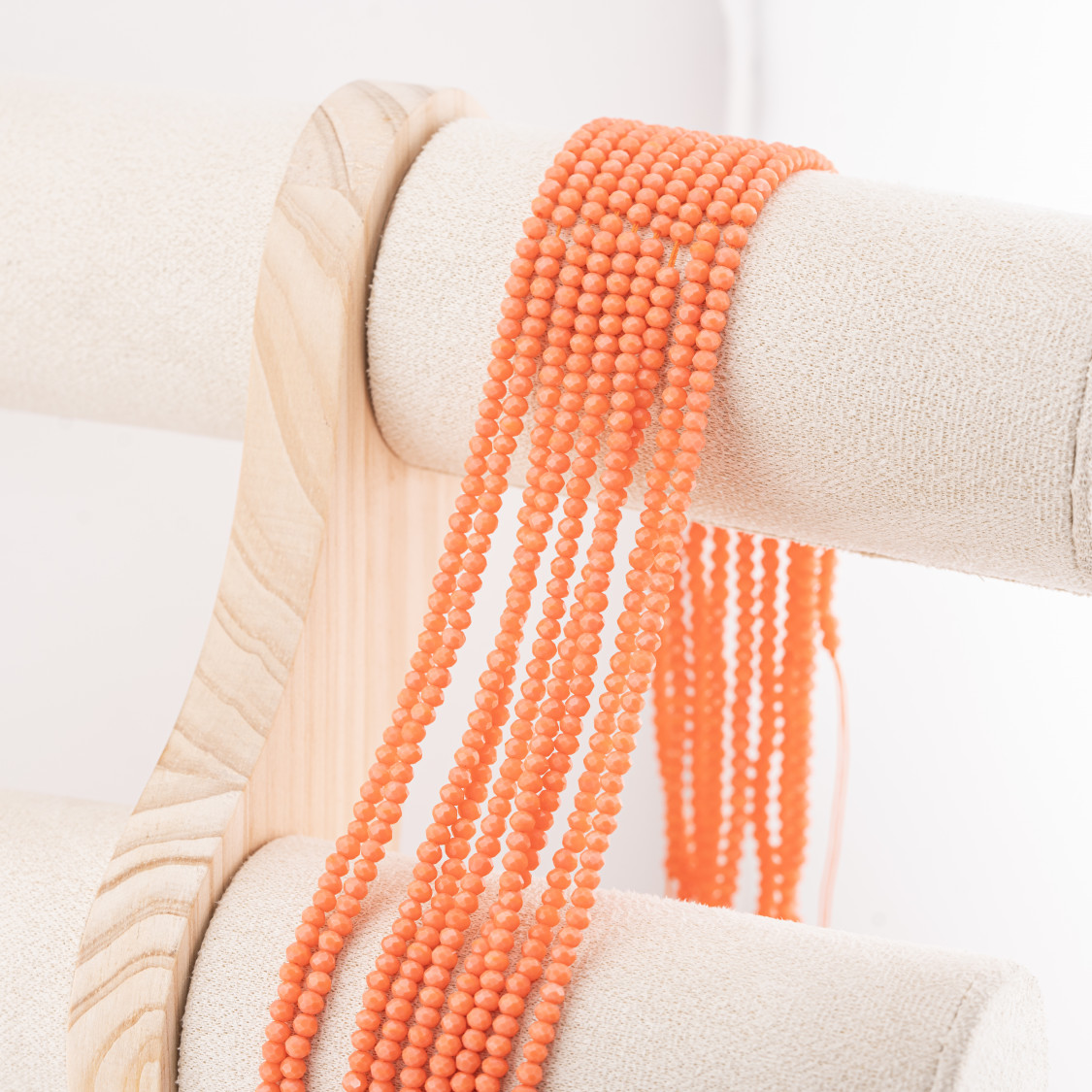 Perline Di Cristalli Rondelle Sfaccettate 3,5x2,5mm 10 FILI Su Filo Di Cotone Pronti all'uso Arancione Corallo-RONDELLE 3,5x2,5mm | Worldofjewel.com