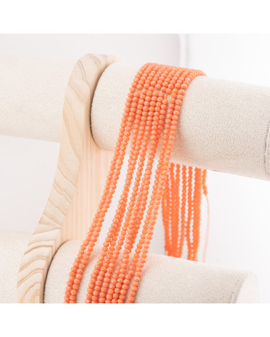 Perline Di Cristalli Rondelle Sfaccettate 3,5x2,5mm 10 FILI Su Filo Di Cotone Pronti all'uso Arancione Corallo-RONDELLE 3,5x2,5mm | Worldofjewel.com