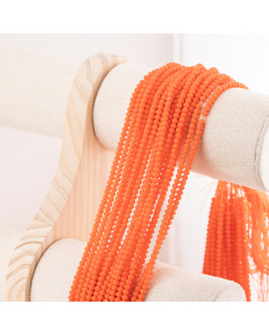 Perline Di Cristalli Rondelle Sfaccettate 3,5x2,5mm 10 FILI Su Filo Di Cotone Pronti all'uso Arancione-RONDELLE 3,5x2,5mm | Worldofjewel.com