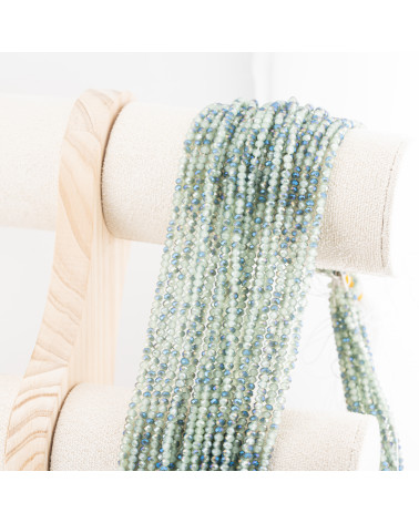 Perline Di Cristalli Rondelle Sfaccettate 3,5x2,5mm 10 FILI Su Filo Di Cotone Pronti all'uso Verde Splendente-RONDELLE 3,5x2,5mm | Worldofjewel.com