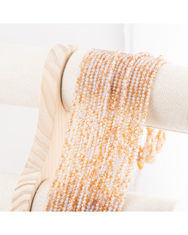 Perline Di Cristalli Rondelle Sfaccettate 3,5x2,5mm 10 FILI Su Filo Di Cotone Pronti all'uso Arancione Splendente-RONDELLE 3,5x2,5mm | Worldofjewel.com