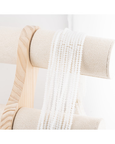 Perline Di Cristalli Rondelle Sfaccettate 3,5x2,5mm 10 FILI Su Filo Di Cotone Pronti all'uso Bianco Latte-RONDELLE 3,5x2,5mm | Worldofjewel.com