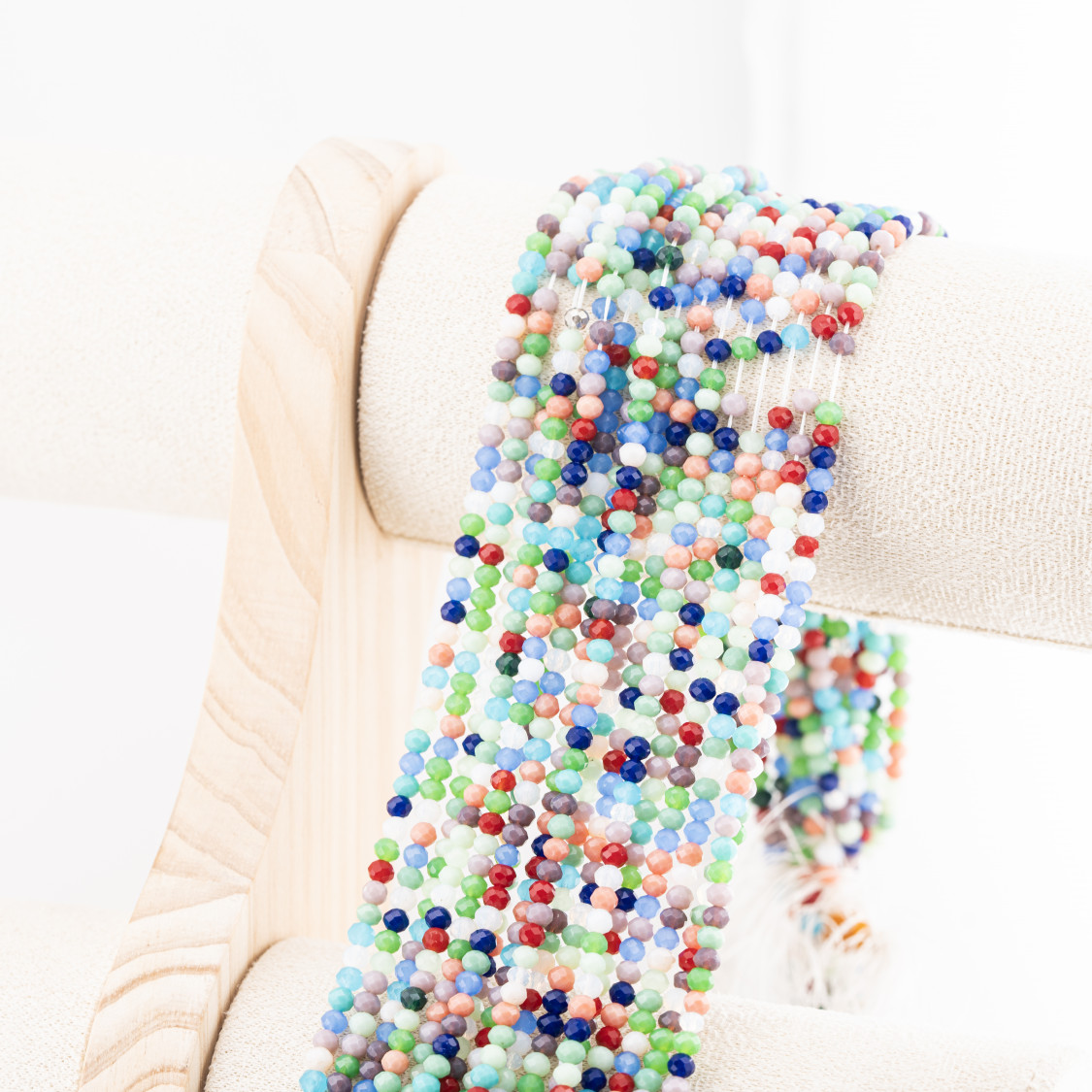 Perline Di Cristalli Rondelle Sfaccettate 3,5x2,5mm 10 FILI Su Filo Di Cotone Pronti all'uso Multicolor-RONDELLE 3,5x2,5mm | Worldofjewel.com