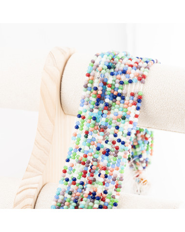 Perline Di Cristalli Rondelle Sfaccettate 3,5x2,5mm 10 FILI Su Filo Di Cotone Pronti all'uso Multicolor-RONDELLE 3,5x2,5mm | Worldofjewel.com