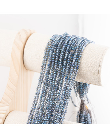 Perline Di Cristalli Rondelle Sfaccettate 3,5x2,5mm 10 FILI Su Filo Di Cotone Pronti all'uso Blu Splendente-RONDELLE 3,5x2,5mm | Worldofjewel.com