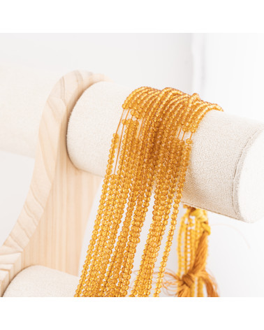 Perline Di Cristalli Rondelle Sfaccettate 3,5x2,5mm 10 FILI Su Filo Di Cotone Pronti all'uso Beige Trasparente-RONDELLE 3,5x2,5mm | Worldofjewel.com