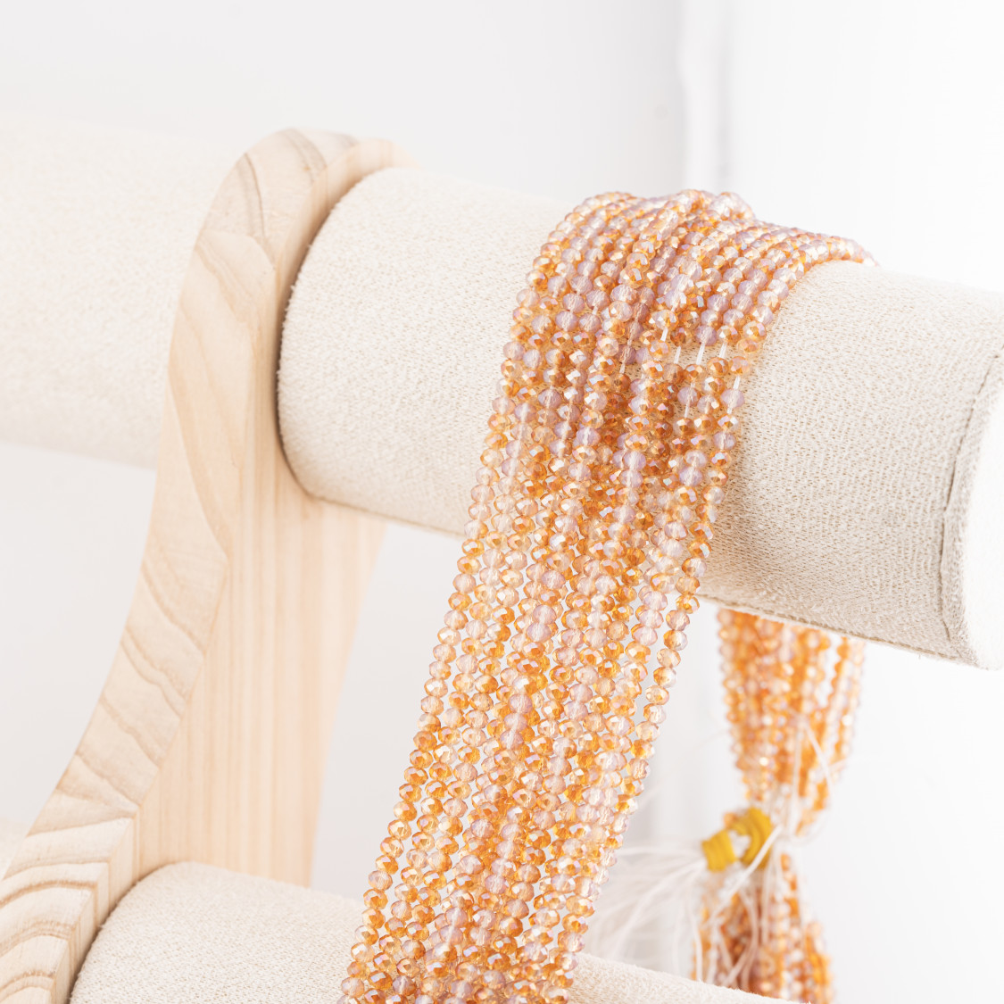 Perline Di Cristalli Rondelle Sfaccettate 3,5x2,5mm 10 FILI Su Filo Di Cotone Pronti all'uso Arancione Champagne Splendente-RONDELLE 3,5x2,5mm | Worldofjewel.com