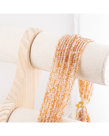 Perline Di Cristalli Rondelle Sfaccettate 3,5x2,5mm 10 FILI Su Filo Di Cotone Pronti all'uso Arancione Champagne Splendente-RONDELLE 3,5x2,5mm | Worldofjewel.com