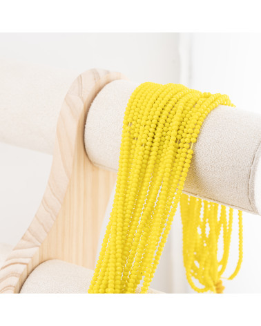 Perline Di Cristalli Rondelle Sfaccettate 3,5x2,5mm 10 FILI Su Filo Di Cotone Pronti all'uso Giallo-RONDELLE 3,5x2,5mm | Worldofjewel.com