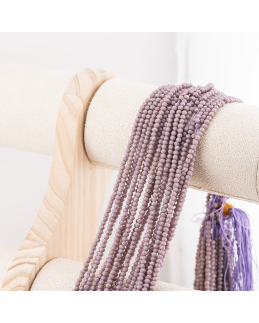 Perline Di Cristalli Rondelle Sfaccettate 3,5x2,5mm 10 FILI Su Filo Di Cotone Pronti all'uso Viola Prugna-RONDELLE 3,5x2,5mm | Worldofjewel.com