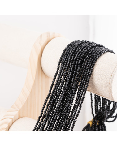 Perline Di Cristalli Rondelle Sfaccettate 3x2mm 10 FILI Su Filo Di Cotone Pronti all'uso Nero Jet-RONDELLE 3x2mm | Worldofjewel.com