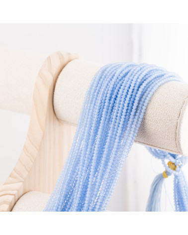 Perline Di Cristalli Rondelle Sfaccettate 3x2mm 10 FILI Su Filo Di Cotone Pronti all'uso Ciano-RONDELLE 3x2mm | Worldofjewel.com