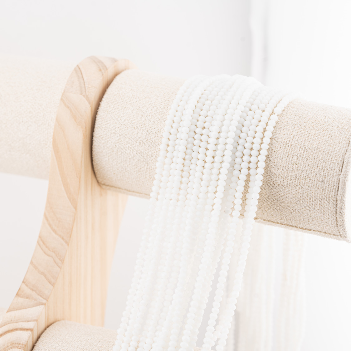 Perline Di Cristalli Rondelle Sfaccettate 3x2mm 10 FILI Su Filo Di Cotone Pronti all'uso Bianco-RONDELLE 3x2mm | Worldofjewel.com