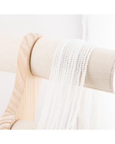 Perline Di Cristalli Rondelle Sfaccettate 3x2mm 10 FILI Su Filo Di Cotone Pronti all'uso Bianco-RONDELLE 3x2mm | Worldofjewel.com