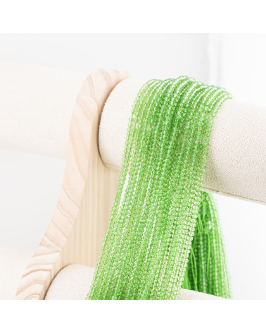 Perline Di Cristalli Rondelle Sfaccettate 3x2mm 10 FILI Su Filo Di Cotone Pronti all'uso Verde Trasparente-RONDELLE 3x2mm | Worldofjewel.com