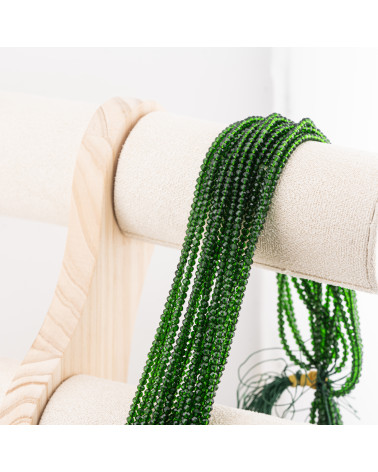 Perline Di Cristalli Rondelle Sfaccettate 3x2mm 10 FILI Su Filo Di Cotone Pronti all'uso Verde Scuro Trasparente-RONDELLE 3x2mm | Worldofjewel.com