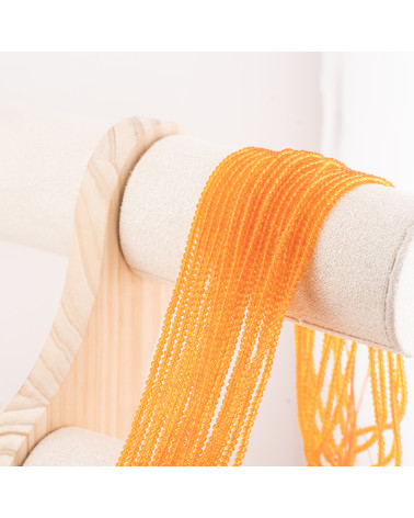 Perline Di Cristalli Rondelle Sfaccettate 3x2mm 10 FILI Su Filo Di Cotone Pronti all'uso Arancione Chiaro Trasparente-RONDELLE 3x2mm | Worldofjewel.com