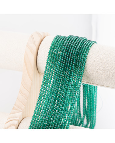 Perline Di Cristalli Rondelle Sfaccettate 3x2mm 10 FILI Su Filo Di Cotone Pronti all'uso Verde Foresta Trasparente-RONDELLE 3x2mm | Worldofjewel.com