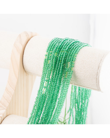 Perline Di Cristalli Rondelle Sfaccettate 3x2mm 10 FILI Su Filo Di Cotone Pronti all'uso Verde Intenso Trasparente-RONDELLE 3x2mm | Worldofjewel.com