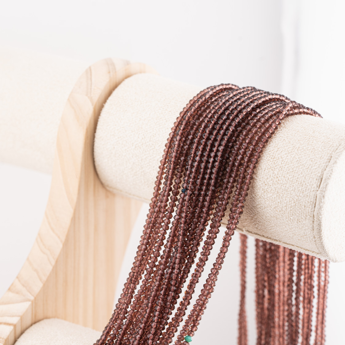 Perline Di Cristalli Rondelle Sfaccettate 3x2mm 10 FILI Su Filo Di Cotone Pronti all'uso Marrone Trasparente-RONDELLE 3x2mm | Worldofjewel.com