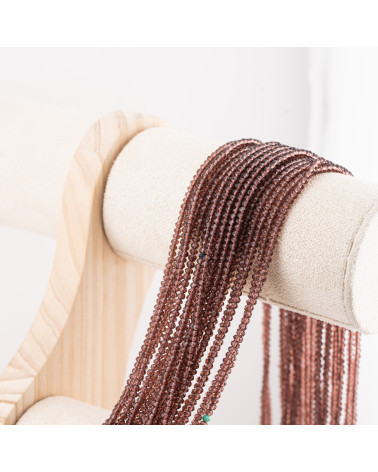 Perline Di Cristalli Rondelle Sfaccettate 3x2mm 10 FILI Su Filo Di Cotone Pronti all'uso Marrone Trasparente-RONDELLE 3x2mm | Worldofjewel.com