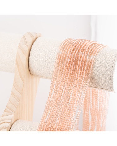 Perline Di Cristalli Rondelle Sfaccettate 3x2mm 10 FILI Su Filo Di Cotone Pronti all'uso Rosa Chiaro Trasparente-RONDELLE 3x2mm | Worldofjewel.com