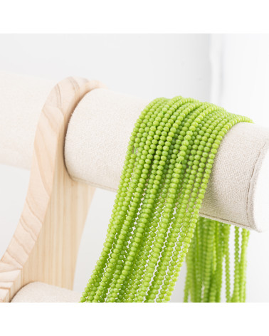 Perline Di Cristalli Rondelle Sfaccettate 3x2mm 10 FILI Su Filo Di Cotone Pronti all'uso Verde Lime-RONDELLE 3x2mm | Worldofjewel.com