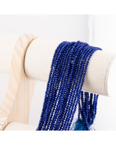 Perline Di Cristalli Rondelle Sfaccettate 3x2mm 10 FILI Su Filo Di Cotone Pronti all'uso Blu Lapis-RONDELLE 3x2mm | Worldofjewel.com