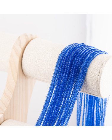 Perline Di Cristalli Rondelle Sfaccettate 3x2mm 10 FILI Su Filo Di Cotone Pronti all'uso Blu Notte Trasparente-RONDELLE 3x2mm | Worldofjewel.com