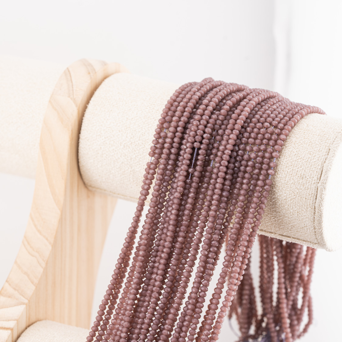 Perline Di Cristalli Rondelle Sfaccettate 3x2mm 10 FILI Su Filo Di Cotone Pronti all'uso Marrone Terra-RONDELLE 3x2mm | Worldofjewel.com