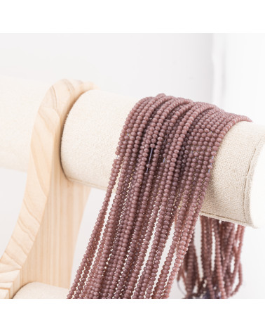 Perline Di Cristalli Rondelle Sfaccettate 3x2mm 10 FILI Su Filo Di Cotone Pronti all'uso Marrone Terra-RONDELLE 3x2mm | Worldofjewel.com