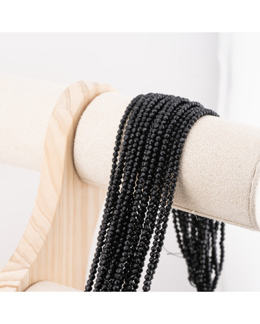 Perline Di Cristalli Rondelle Sfaccettate 3x2mm 10 FILI Su Filo Di Cotone Pronti all'uso Nero-RONDELLE 3x2mm | Worldofjewel.com